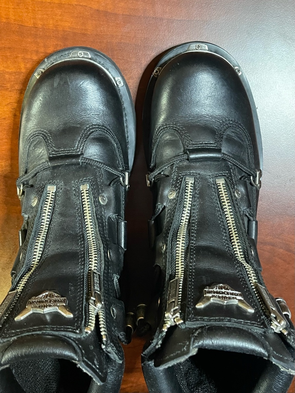 NWOT Unique Harley-Davidson Black Leather Lace-Up Leather Motorcycle Boots Sz 9 - Picture 14 of 15